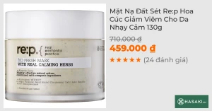 Mặt Nạ Đất Sét Re:p Hoa Cúc Giảm Viêm Cho Da Nhạy Cảm 130g