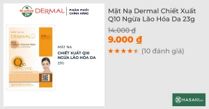 Mặt Nạ Dermal Chiết Xuất Q10 Ngừa Lão Hóa Da 23g