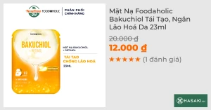 Mặt Nạ Foodaholic Bakuchiol Tái Tạo, Ngăn Lão Hoá Da 23ml