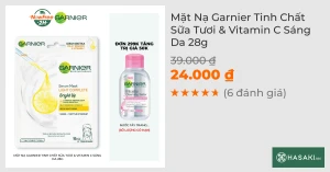 Mặt Nạ Garnier Tinh Chất Sữa Tươi & Vitamin C Sáng Da 28g