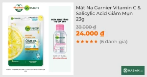 Mặt Nạ Garnier Vitamin C & Salicylic Acid Giảm Mụn 23g