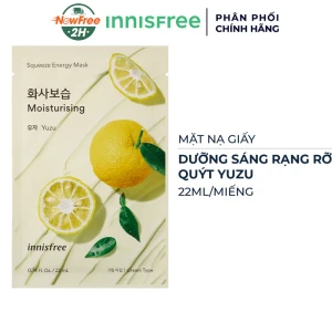 Mặt Nạ Giấy innisfree Dưỡng Sáng Rạng Rỡ Từ Quýt Yuzu 22ml 