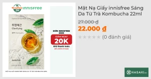 Mặt Nạ Giấy innisfree Sáng Da Từ Trà Kombucha 22ml 