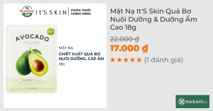 Mặt Nạ It'S Skin Quả Bơ Nuôi Dưỡng & Dưỡng Ẩm Cao 18g