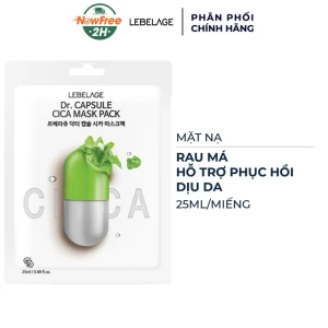 Mặt Nạ Lebelage Rau Má Hỗ Trợ Phục Hồi, Dịu Da 25ml