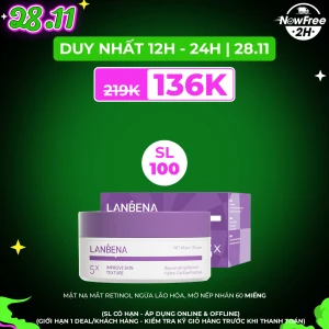Mặt Nạ Mắt Lanbena Retinol Ngừa Lão Hóa, Mờ Nếp Nhăn 60 Miếng