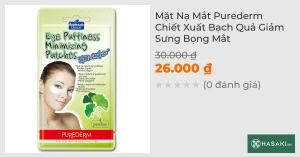 Mặt Nạ Mắt Purederm Chiết Xuất Bạch Quả Giảm Sưng Bọng Mắt
