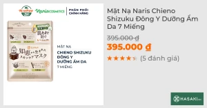 Mặt Nạ Naris Chieno Shizuku Đông Y Dưỡng Ẩm Da 7 Miếng