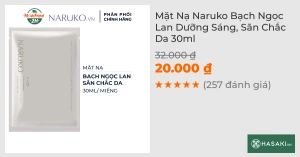 Mặt Nạ Naruko Bạch Ngọc Lan Dưỡng Sáng, Săn Chắc Da 30ml
