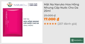 Mặt Nạ Naruko Hoa Hồng Nhung Cấp Nước Cho Da 25ml