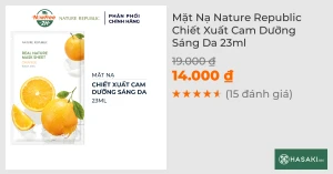 Mặt Nạ Nature Republic Chiết Xuất Cam Dưỡng Sáng Da 23ml