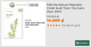 Mặt Nạ Nature Republic Chiết Xuất Tràm Trà Giảm Mụn 23ml