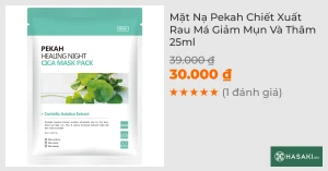 Mặt Nạ Pekah Chiết Xuất Rau Má Giảm Mụn Và Thâm 25ml