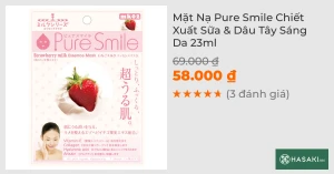 Mặt Nạ Pure Smile Chiết Xuất Sữa & Dâu Tây Sáng Da 23ml