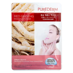 Mặt Nạ Purederm Dưỡng Ẩm Chiết Xuất Nhân Sâm Đỏ 23g