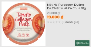 Mặt Nạ Purederm Dưỡng Da Chiết Xuất Cà Chua 18g