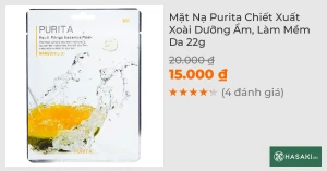 Mặt Nạ Purita Chiết Xuất Xoài Dưỡng Ẩm, Làm Mềm Da 22g