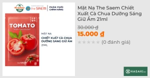 Mặt Nạ The Saem Chiết Xuất Cà Chua Dưỡng Sáng Giữ Ẩm 21ml