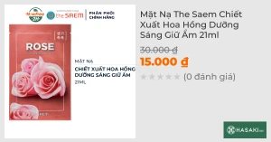 Mặt Nạ The Saem Chiết Xuất Hoa Hồng Dưỡng Sáng Giữ Ẩm 21ml