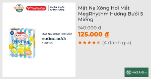 Mặt Nạ Xông Hơi Mắt MegRhythm Hương Bưởi 5 Miếng
