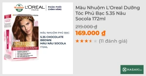 Màu Nhuộm L'Oreal Dưỡng Tóc Phủ Bạc 5.35 Nâu Socola 172ml