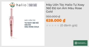 Máy Uốn Tóc Halio Tự Xoay 360 Độ Ion Âm Màu Rose Gold
