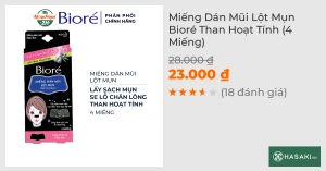 Miếng Dán Mũi Lột Mụn Bioré Than Hoạt Tính (4 Miếng)