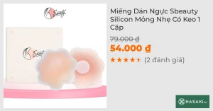 Miếng Dán Ngực Sbeauty Silicon Mỏng Nhẹ Có Keo 1 Cặp