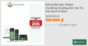 Mini Bộ Sản Phẩm Innisfree Dưỡng Ẩm Da Từ Trà Xanh 3 Món