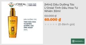 Mini Dầu Dưỡng Tóc L'Oreal Tinh Dầu Hoa Tự Nhiên 30ml
