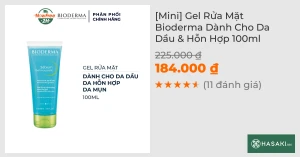 Mini Gel Rửa Mặt Bioderma Dành Cho Da Dầu & Hỗn Hợp 100ml