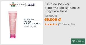 Mini Gel Rửa Mặt Bioderma Tạo Bọt Cho Da Nhạy Cảm 45ml