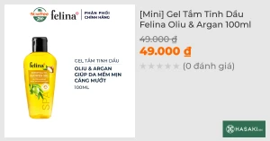 Mini Gel Tắm Tinh Dầu Felina Oliu & Argan 100ml