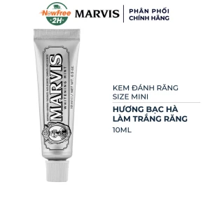 Mini Kem Đánh Răng Marvis Màu Bạc Làm Trắng Răng 10ml