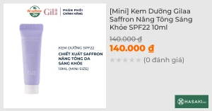 Mini Kem Dưỡng Gilaa Saffron Nâng Tông Sáng Khỏe SPF22 10ml