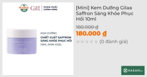 Mini Kem Dưỡng Gilaa Saffron Sáng Khỏe Phục Hồi 10ml