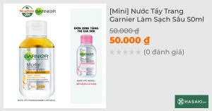 Mini Nước Tẩy Trang Garnier Làm Sạch Sâu 50ml