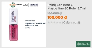 [Mini] Son Kem Lì Maybelline 80 Ruler 2.7ml
