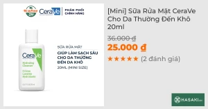 Mini Sữa Rửa Mặt CeraVe Cho Da Thường Đến Khô 30ml