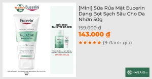 Mini Sữa Rửa Mặt Eucerin Dạng Bọt Sạch Sâu Cho Da Nhờn 50g