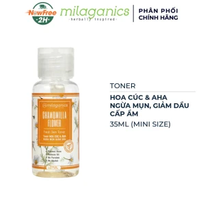 Mini Toner Milaganics Hoa Cúc & AHA Ngừa Mụn, Giảm Dầu 35ml