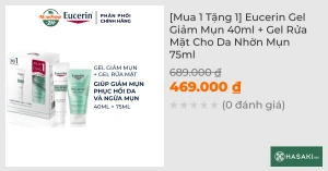 Mua 1 Tặng 1 Eucerin Gel Giảm Mụn 40ml Gel Rửa Mặt Cho Da Nhờn Mụn 75ml