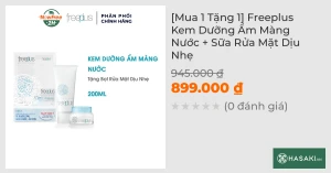 Mua 1 Tặng 1 Freeplus Kem Dưỡng Ẩm Màng Nước Sữa Rửa Mặt Dịu Nhẹ