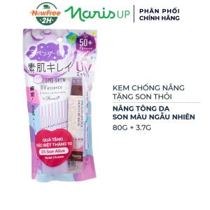 Mua 1 Tặng 1 Naris Cosmetics Kem Chống Nắng Nâng Tone Da 80g Tặng Son Thỏi Màu Ngẫu Nhiên 3.7g