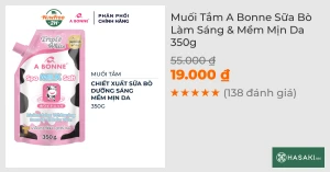 Muối Tắm A Bonne Sữa Bò Làm Sáng & Mềm Mịn Da 350g