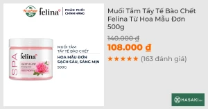 Muối Tắm Tẩy Tế Bào Chết Felina Từ Hoa Mẫu Đơn 500g