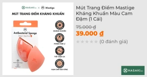 Mút Tán Nền Trang Điểm Mastige Kháng Khuẩn Màu Cam Đậm