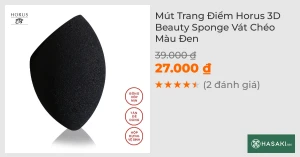 Mút Trang Điểm Horus 3D Beauty Sponge Vát Chéo Màu Đen