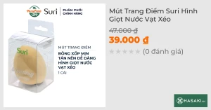 Mút Trang Điểm Suri Hình Giọt Nước Vạt Xéo (Màu Ngẫu Nhiên)