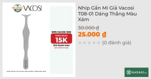 Nhíp Gắn Mi Giả Vacosi T08-01 Dáng Thẳng Màu Xám